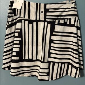 Black and White Striped Women's Skirt